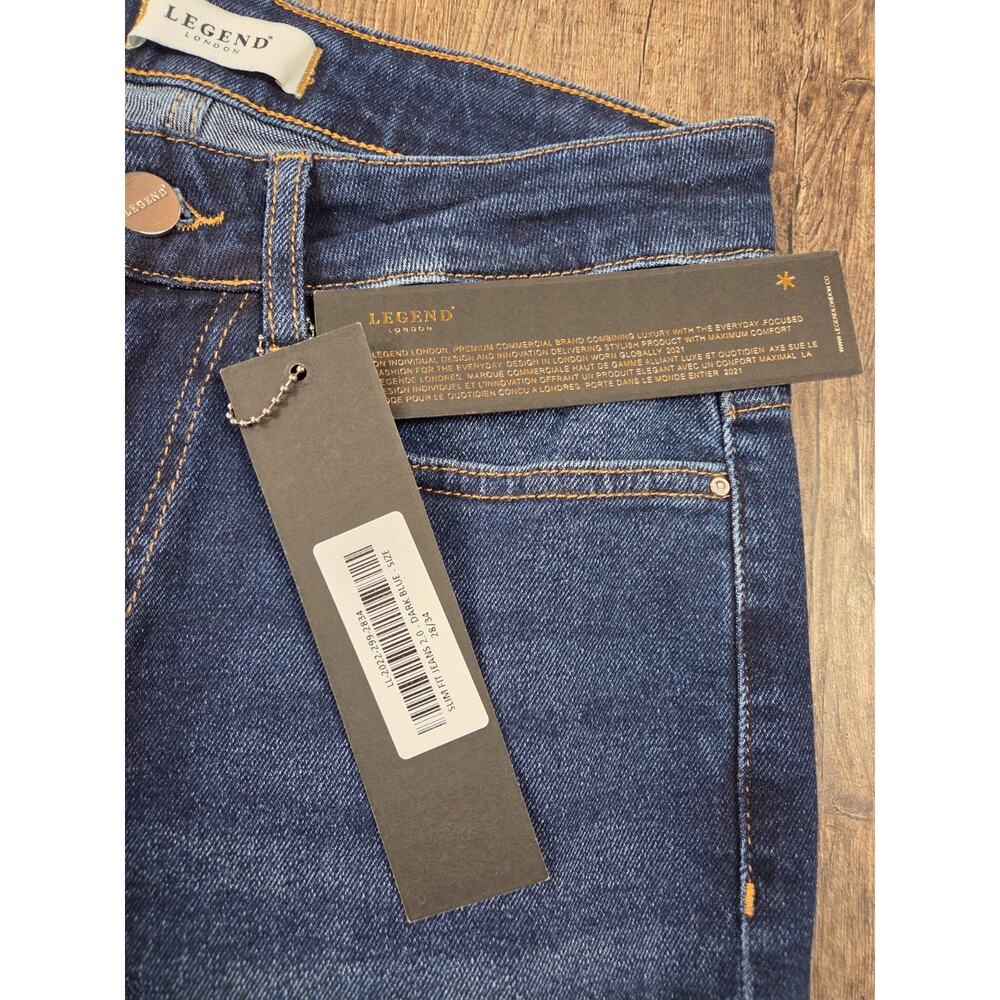 Legend London NWT Dark Blue Wash SLIM FIT JEANS 2.0 Men's 28x34 Long Tall - Picture 3 of 9